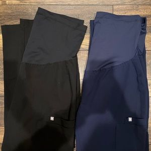 Medium Navy and Black FIGS Maternity Set + Undershirt